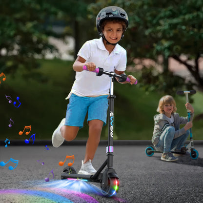 GYROOR H30 Max Kids Electric Scooter With Bluetooth Music Speaker - Pink