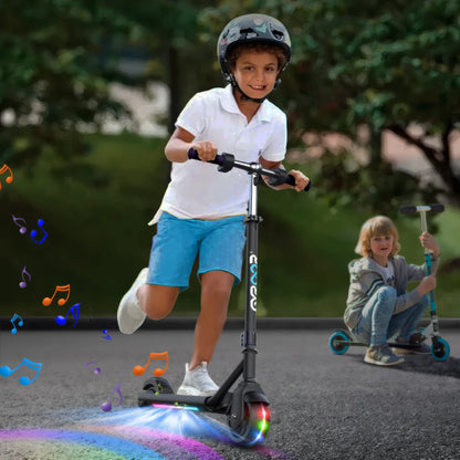 GYROOR H30 Max Kids Electric Scooter With Bluetooth Music Speaker - Black