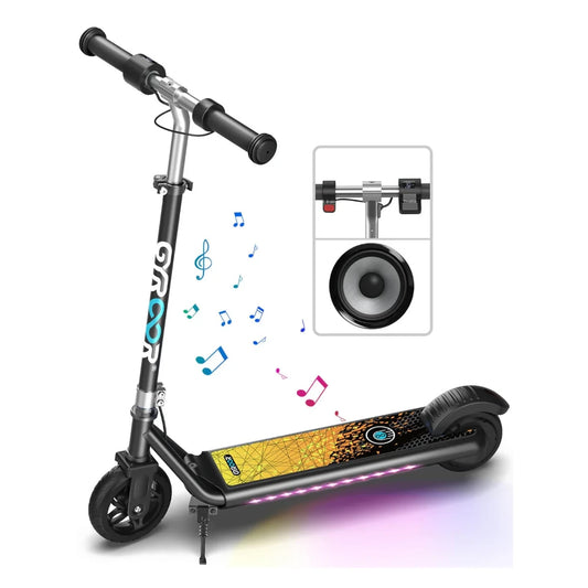 GYROOR H30 Max Kids Electric Scooter With Bluetooth Music Speaker - Black